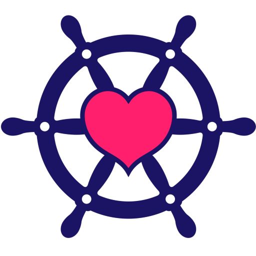 Bahama Shuttle Boat Ships Wheel and Heart